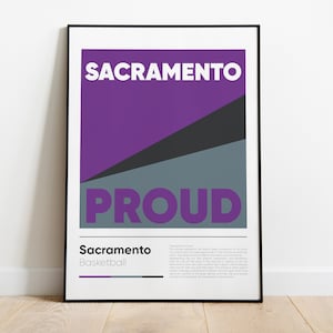 SACRAMENTO PROUD poster, Sacramento Proud Nba Iconic Phrases Series, Wall Art, Printed Poster