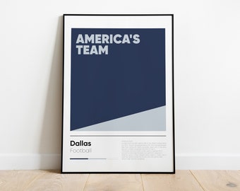 DALLAS COWBOYS poster,  Nfl Iconic Printed Poster Collection, Wall Art