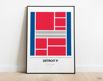 DETROIT PISTONS poster, Nba Minimal Team Posters Series, wall art printed poster