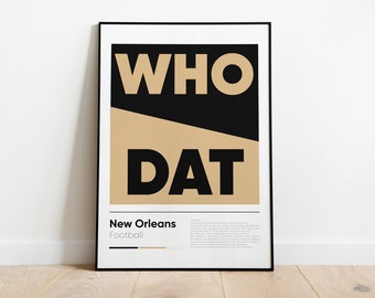 NEW ORLEANS SAINTS poster, Nfl Iconic Phrases Series, Wall Art, Printed Poster