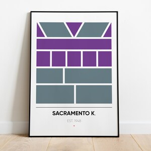 SACRAMENTO KINGS poster, Nba Minimal Team Posters Series, wall art printed poster