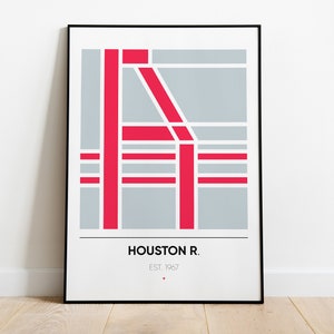 HOUSTON ROCKETS poster, Nba Minimal Team Posters Series, Wall Art, wall art printed poster