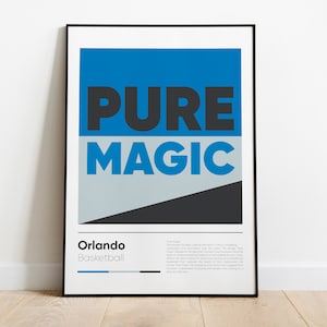 ORLANDO MAGIC poster, Pure Magic, Nba Iconic Phrases Series, Wall Art, Printed Poster