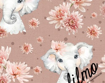 Seamless Elephant Floral Pattern jpg Digital Paper 10 inches wide by 10 inches tall
