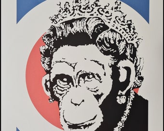 BANKSY * Monkey Queen * 70 x 50 cm * Lithograph * Art Print * limited # xx/150