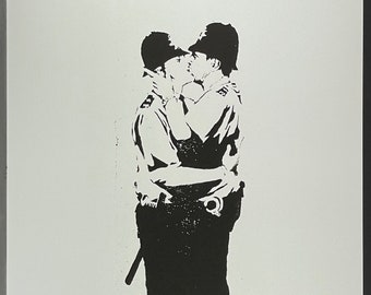 BANKSY * Kissing Coppers * 70 x 50 cm * Lithograph * Art Print * limited # xx/150