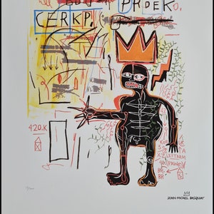 JEAN-MICHEL BASQUIAT With two Strings 70 x 50 cm Lithograph limited xx/300 image 1