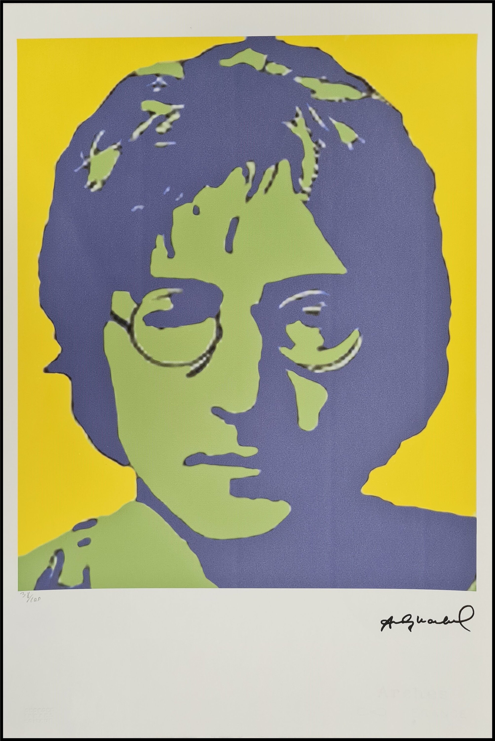 【限定品】 Andy Warhol John Lennon （83/100） Andy Warhol John Lennon Framed Lithograph Print - On The
