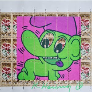 KEITH HARING * Original firmado por el artista en papel membretado - SERIGRAFÍA - incluye certificado