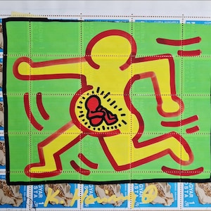 KEITH HARING * Original firmado por el artista en papel membretado - SERIGRAFÍA - incluye certificado