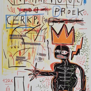 JEAN-MICHEL BASQUIAT With two Strings 70 x 50 cm Lithograph limited xx/300 image 2