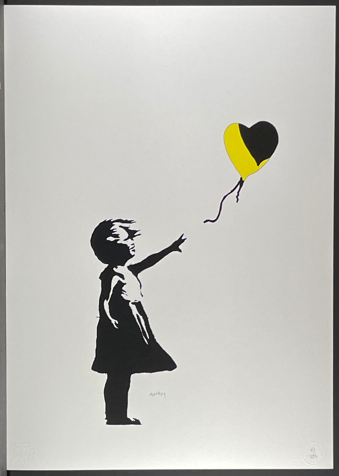 バンクシー Girl With Balloon エスタンプ リトグラフ バンクシー「Girl with Balloon (PURPLE)」スクリーンプリント