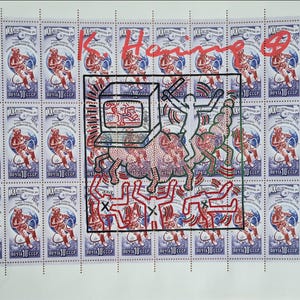 KEITH HARING * Original firmado por el artista en papel membretado - SERIGRAFÍA - incluye certificado