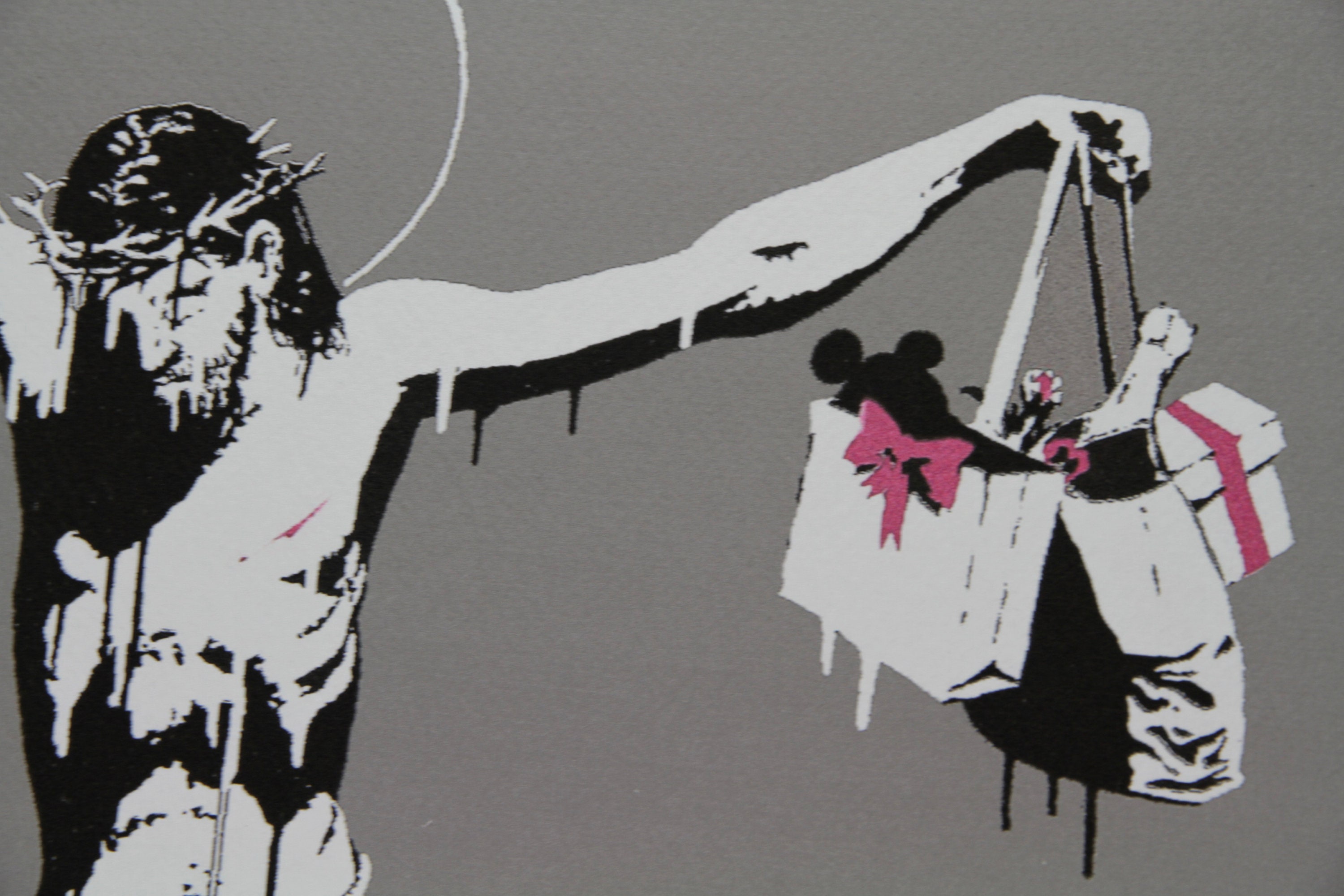 BANKSY * Christ With Shopping Bags * 70 X 50 Cm * Lithograph