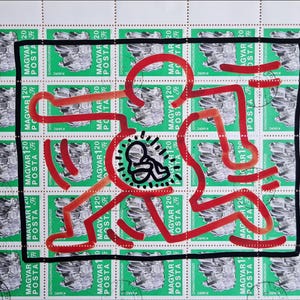 KEITH HARING * Original firmado por el artista en papel membretado - SERIGRAFÍA - incluye certificado