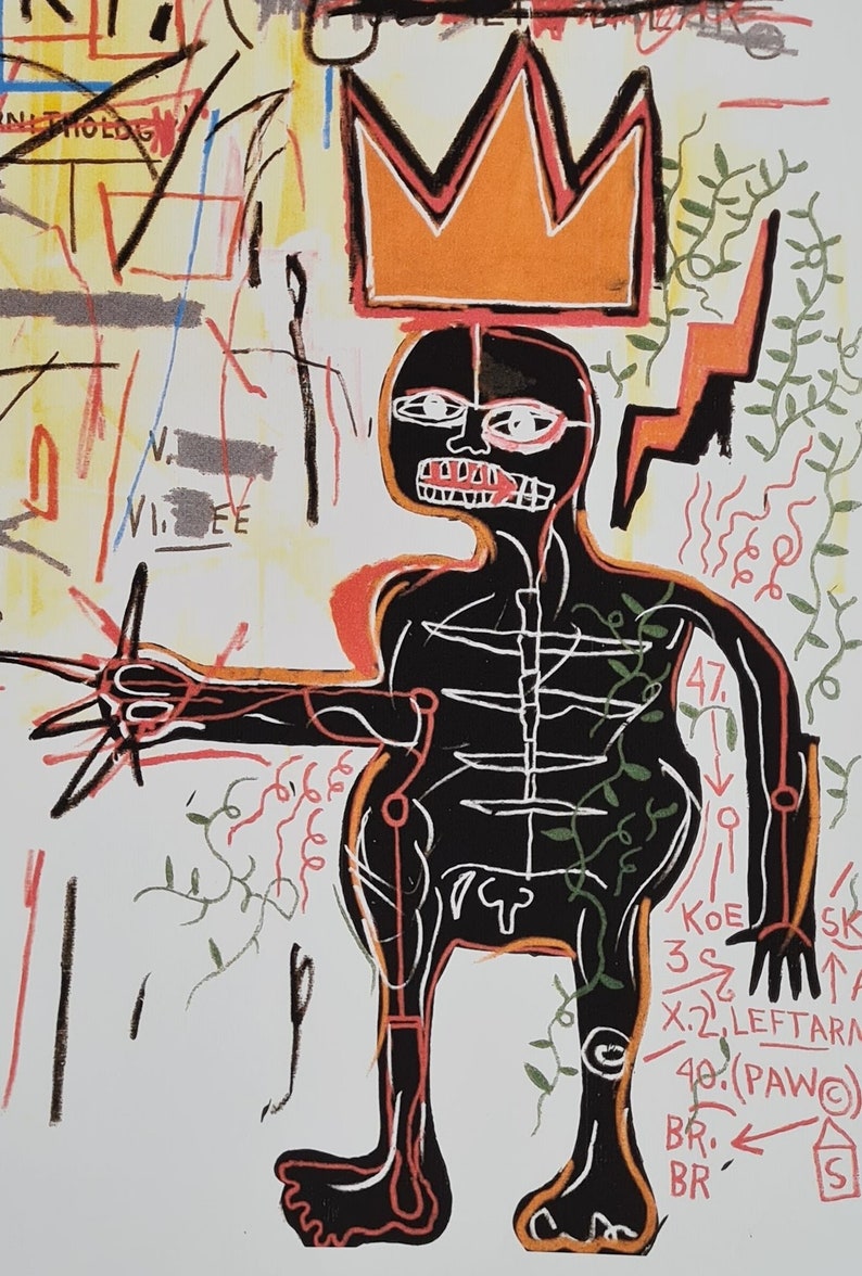 JEAN-MICHEL BASQUIAT With two Strings 70 x 50 cm Lithograph limited xx/300 image 3