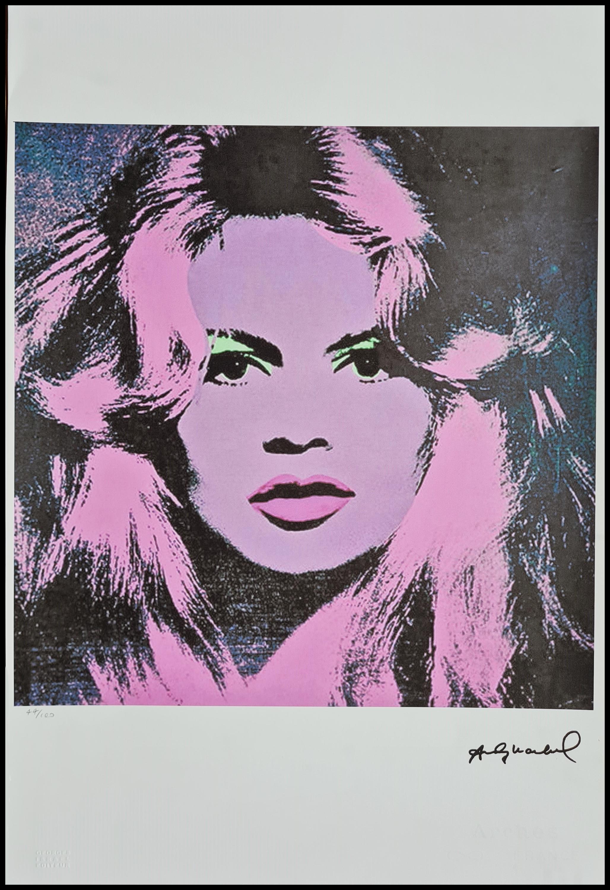 ANDY WARHOL * Brigitte Bardot * 57 x 38 cm * signed lithograph * limited # xx/100