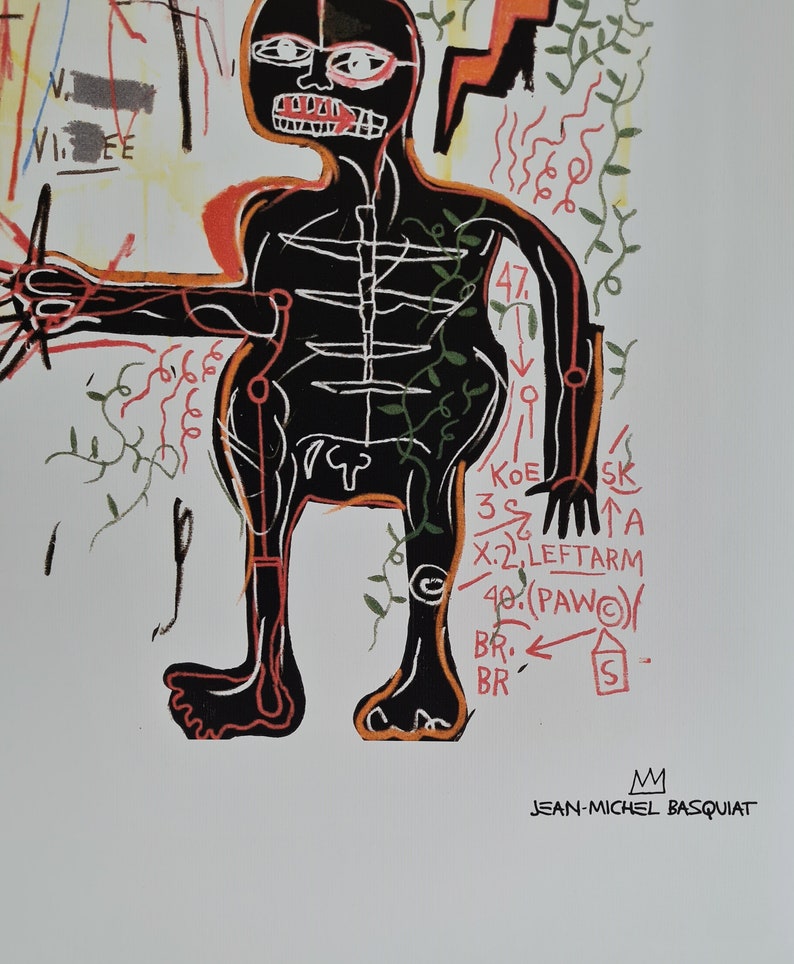 JEAN-MICHEL BASQUIAT With two Strings 70 x 50 cm Lithograph limited xx/300 image 6