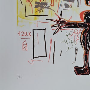 JEAN-MICHEL BASQUIAT With two Strings 70 x 50 cm Lithograph limited xx/300 image 5