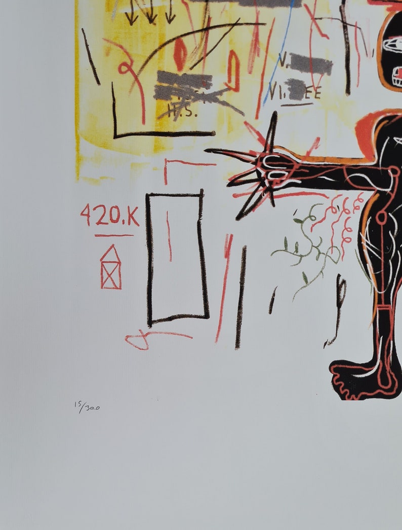 JEAN-MICHEL BASQUIAT With two Strings 70 x 50 cm Lithograph limited xx/300 image 5