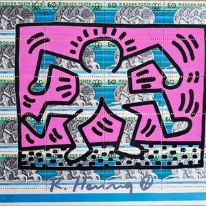 KEITH HARING * Original firmado por el artista en papel membretado - SERIGRAFÍA - incluye certificado