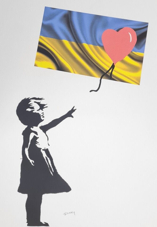 Karimoku x SYNC Brandalism Banksy Flying Balloons Girl Wall