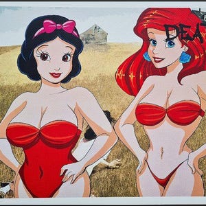 MORTE NYC * Branca de Neve e Arielle * 45 x 32 cm * assinado * limitado * Certificado # xx/120