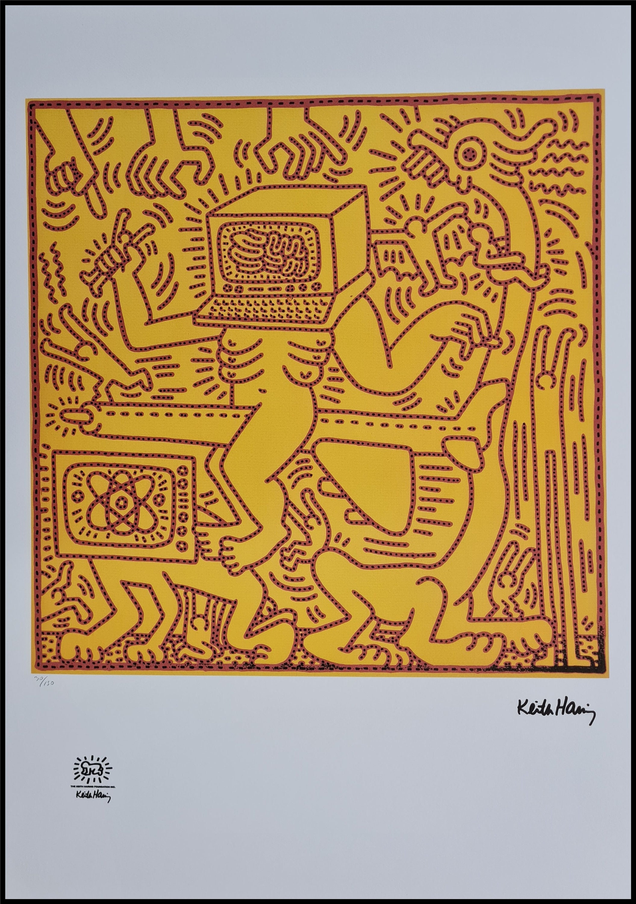 キース ヘリング リトグラフ Retrospective サイズ 500x700mm 模写