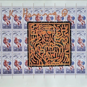 KEITH HARING * Original firmado por el artista en papel membretado - SERIGRAFÍA - incluye certificado