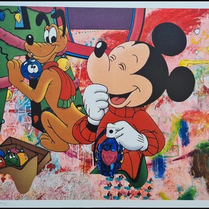 MORTE NYC * Mickey e Pluto * 45 x 32 cm * assinado * limitado * Certificado # xx/120