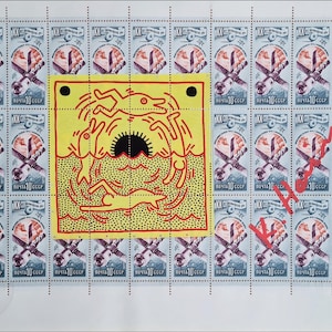 KEITH HARING * Original firmado por el artista en papel membretado - SERIGRAFÍA - incluye certificado
