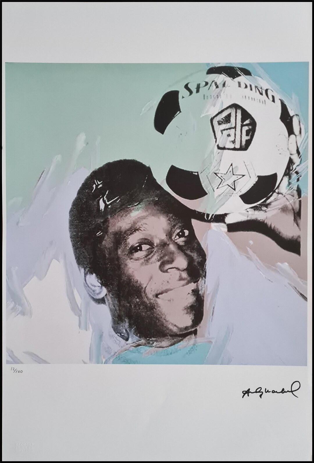 Print Andy Warhol X Pelé – Sérigraphie Vintage Signée, Encadrée, édition 1984