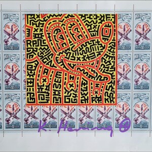 KEITH HARING * Original firmado por el artista en papel membretado - SERIGRAFÍA - incluye certificado