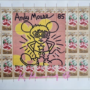 KEITH HARING * Original firmado por el artista en papel membretado - SERIGRAFÍA - incluye certificado