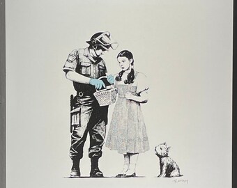 限定マット額装品/バンクシー/Cops BANKSY * Stop and Search * 70 X 50 Cm * Lithograph * Art
