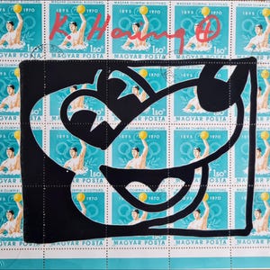 KEITH HARING * Original firmado por el artista en papel membretado - SERIGRAFÍA - incluye certificado