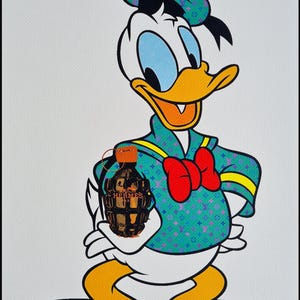 MORTE NYC * Pato Donald e Hermes * 45 x 32 cm * assinado * limitado * Certificado # xx/120