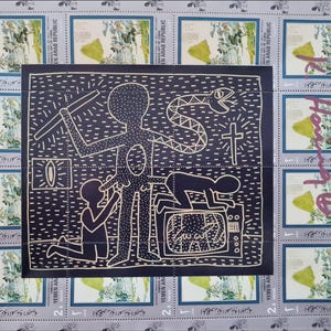 KEITH HARING * Original firmado por el artista en papel membretado - SERIGRAFÍA - incluye certificado