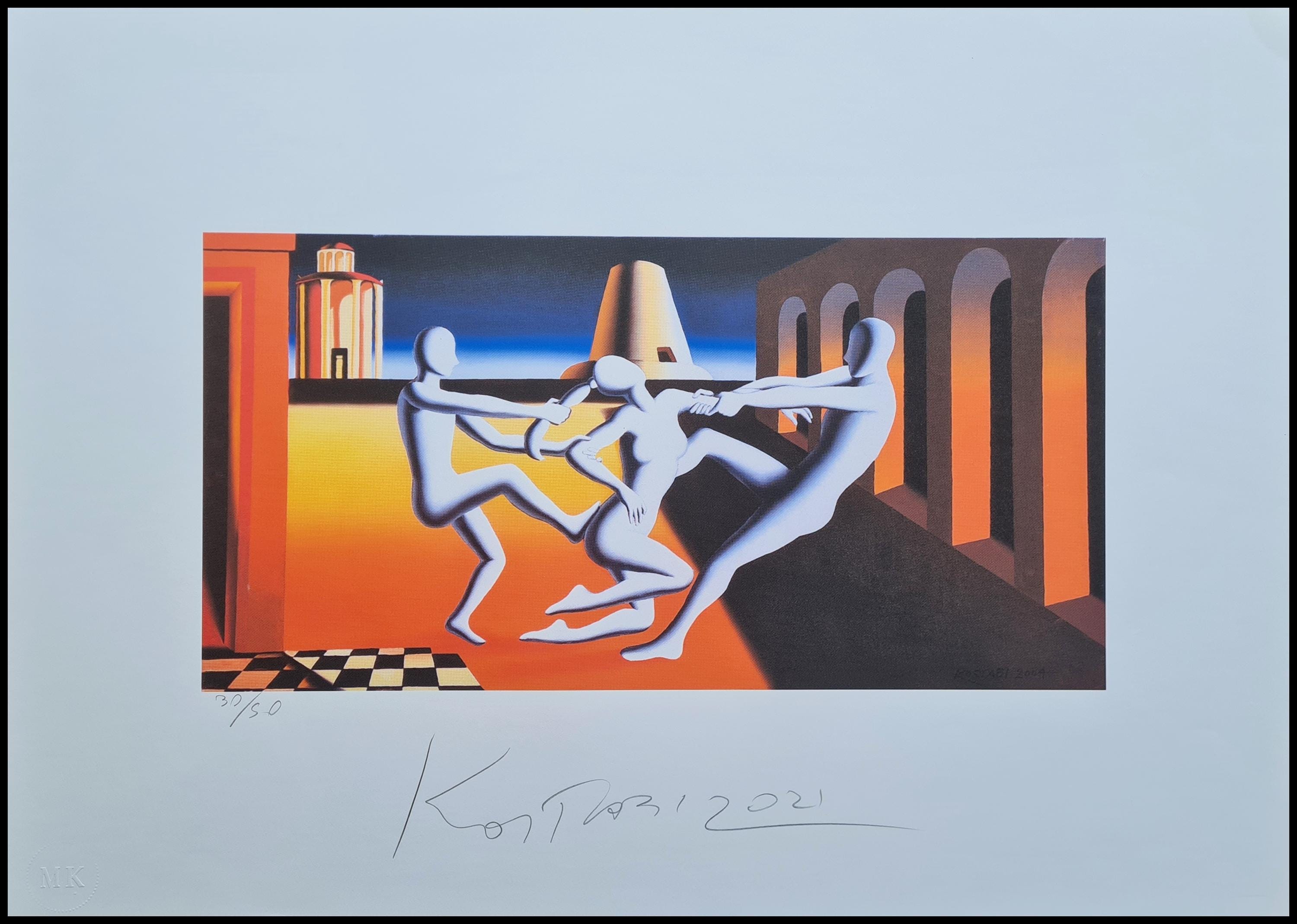 真作】【WISH】マーク・コスタビ Mark Kostabi「Art of the Deal
