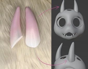 Couleurs personnalisées des cornes Oni imprimées en 3D