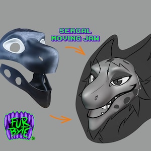 Sergal 3D Printed Head Base Fursuit Furry Moving Jaw