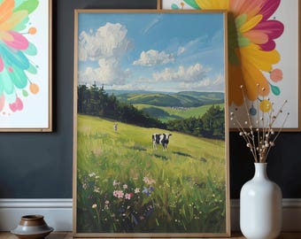 Scandinavian Meadow Animals Poster | Minimal Woodland Nursery Wall Art