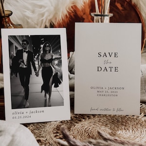 Modern Minimal Save the Date Template, Save The Date With Photo, Editable Save The Date Template, Save The Date, Instant Download