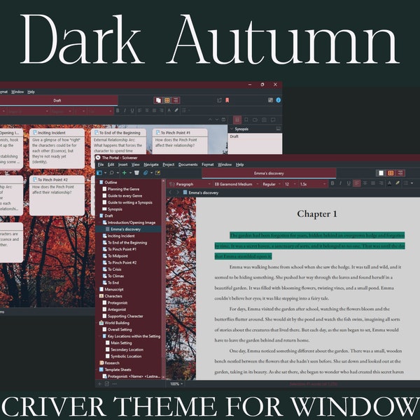 Dark Autumn Scrivener 3 Theme for Windows
