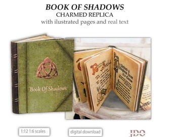 Miniature Book for Crafts, Magic miniature book of shadows,Miniature Book, Dollhouse Mini Book, DIY Dollhouse , Instant download. Printable