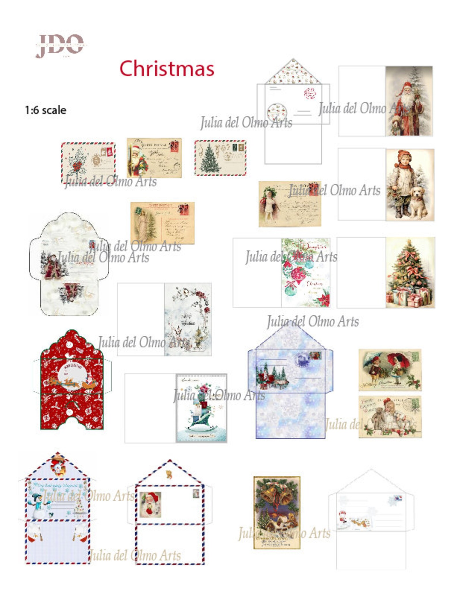 Printable Miniature Christmas Cards Dollhouse Books Mini Greeting Card ...