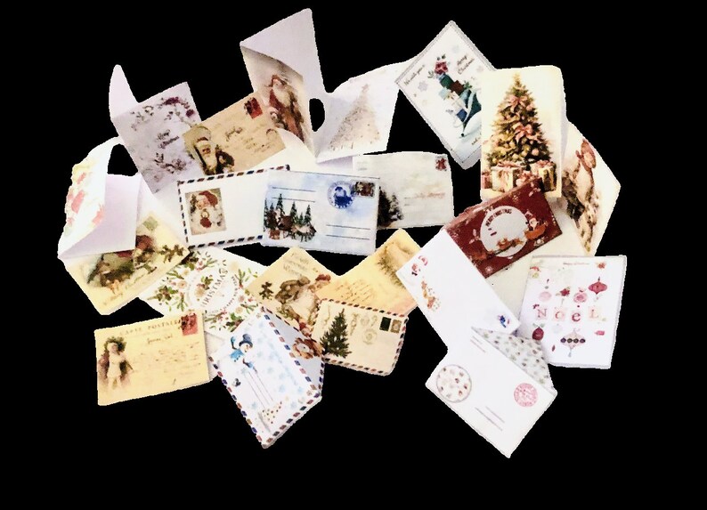 Printable Miniature Christmas Cards Dollhouse Books Mini Greeting Card ...