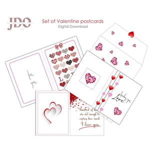 Printables Liebe Postkarten, ausdrucken und schneiden .. Hochauflösend. Digitaler Download. Sofortiger Download