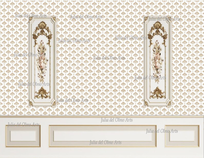 Dollhouse Printable Wallpaper in Miniature With Panels. Repeating ...