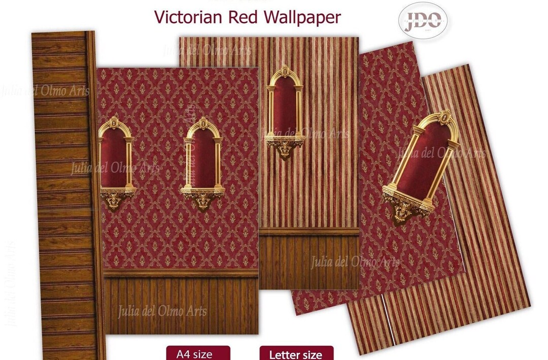 Dollhouse Wallpaper, Printable Wallpaper in Miniature With Panels and ...